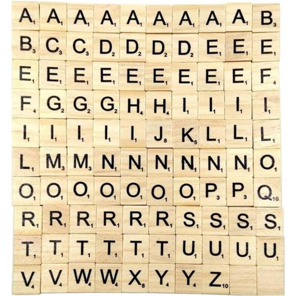 500PCS Wood Letter Tiles/Wooden Scrabble Tiles A-Z Capital Letters  for Crafts - Picture 2 of 5